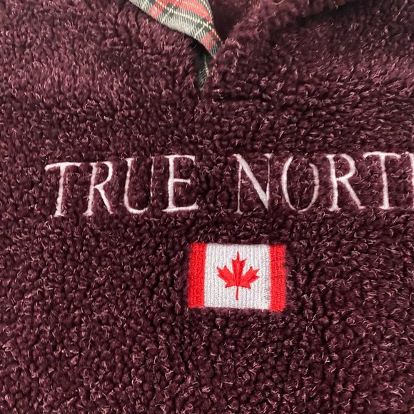 Vintage True North Canada 1/4 Zip Fleece Pullover Adult Medium Burgundy Sweater - Picture 3 of 10